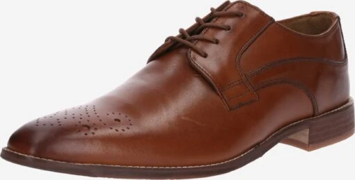 Nette Schoenen Veterschoen Lorenzo Heren Cognac